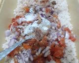 A picture of step 3 of Mix gari or kwabe gari.
