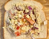 A picture of step 3 of Tofu Mayo Toast Sandwich.