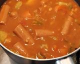 A picture of step 5 of Bean veg and sausage stew/casserole.