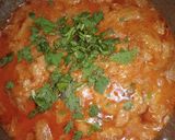 A picture of step 4 of Baingan ka bharta with boil rice.
