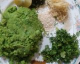 A picture of step 2 of Surti Matar Pattice.