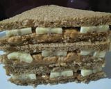 A picture of step 5 of Banana peanut butter sandwich.