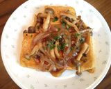 A picture of step 7 of Japanese style tofu steak.