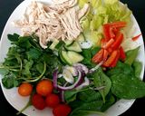 A picture of step 5 of My favourite,Steamed Pulled Chicken Salad with a Spicy Mayonnaise.