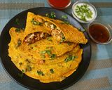 A picture of step 5 of Protein Rich Besan chilla with Paneer stuffing.