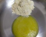 A picture of step 1 of Quick Moong dal Atta Halwa.