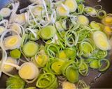 A picture of step 1 of Miso Salmon with Sautéed Leeks.