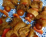 A picture of step 2 of Marinated Chicken Skewers with Peanut Cream and Spices.
