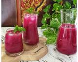 Foto langkah ke 5 dari resep Exotic Pink Juice (Buah Naga Nanas Pisang Kurma Sunkist Daun Mint).