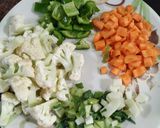 A picture of step 1 of Veg Kolhapuri.