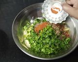 A picture of step 3 of Aloo Ke pakoray.