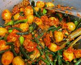 Foto langkah ke 4 dari resep Tumis Kacang Panjang Telur Puyuh Tempe dan Pete.