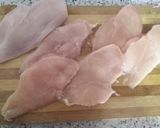 A picture of step 1 of Chicken Al kiev.