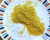 A picture of step 4 of Sprouted Foxtail millet/Thinai laddu.