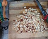 A picture of step 4 of Dodha Burfi with Daliya.