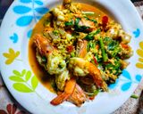 รูปขั้นตอนการทำที่ 7 ของ กุ้งผัดผงกะหรี่