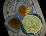 A picture of step 6 of Rice n beans wit cucumber.
