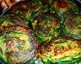 A picture of step 7 of Arbi leaves pakoda/ fritters.