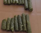 A picture of step 3 of Frozen Stuffed Grape Leaves.