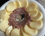 Hình bước làm 1 của món Đậu hủ hấp thịt bằm