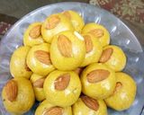 A picture of step 2 of Besan  laddo.