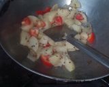 A picture of step 22 of Gujrati masala puri with aloo sabji.