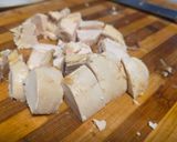 A picture of step 2 of Rotisserie chicken wrap.