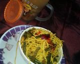 A picture of step 6 of Chowmin biryani and chicken soup.