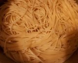 A picture of step 2 of Spaghetti in sausage strips.