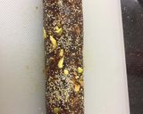 A picture of step 6 of Dates makhana dry fruit rolls.