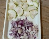 A picture of step 1 of Kudu and aloo bujia 🥔🧅🥒.