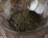 A picture of step 2 of Black Sesame Mochi Cake.