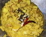 A picture of step 11 of Kadali Manja Rai (Banana stem curry in mustard paste).