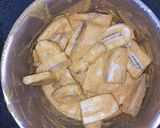 A picture of step 1 of Pazhampori (Raw banana fry snacks).