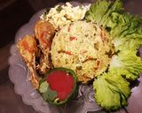 A picture of step 19 of Veg and chicken biryani platter.