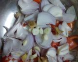 A picture of step 1 of Shahi paneer.