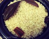 A picture of step 2 of Dawat basmati brown rice mushroom spinach veg biryani.