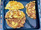 Clătită (împaturată) din dovlecel cu pui și mozzarella (fără gluten)