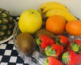 Foto del paso 1 de la receta: Brochetas de frutas con Fudge de Chocolate 🥝🍊🍋🍌🍍🍏🍓🍫