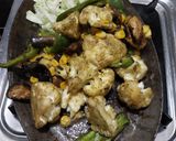 A picture of step 4 of Veg Sizzler with Yellow garlic sauce.