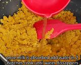 A picture of step 3 of Instant Moong Dal Halwa.