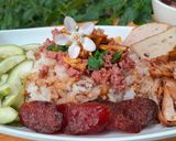 Hình bước làm 2 của món Xôi mặn và canh súp củ dền