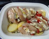 Foto del paso 2 de la receta Pechugas de pollo rellenas de queso Gorgonzola y pimiento asado