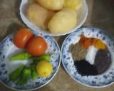 A picture of step 2 of Alootarkari and puri.