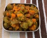 A picture of step 8 of Snakegourd and Carrot Sabji South Indian style.