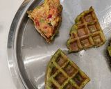 A picture of step 6 of Cheesy Veggie Moong Waffle Bites.