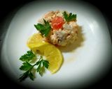 A picture of step 5 of Salmon tartare with diet cheeses, lemon, olive oil.