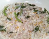 A picture of step 7 of Upmaa (savoury semolina breakfast dish).