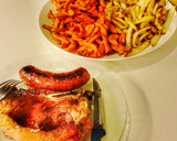 Foto del paso 2 de la receta: Asado, chori y boniatos al horno con ensalada