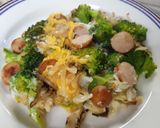 รูปขั้นตอนการทำที่ 3 ของ Broccoli Sausage Omelette&Toast